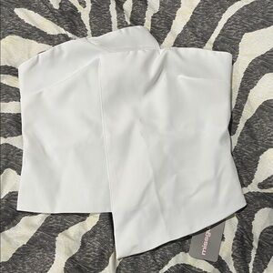 Missguided Ivory Strapless Top